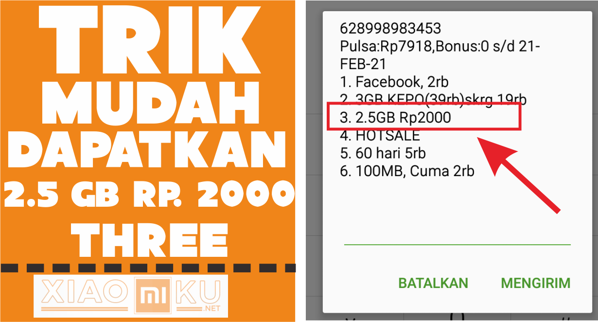 Trik Mendapatkan Promo 2,5 GB Tri Rp. 2000